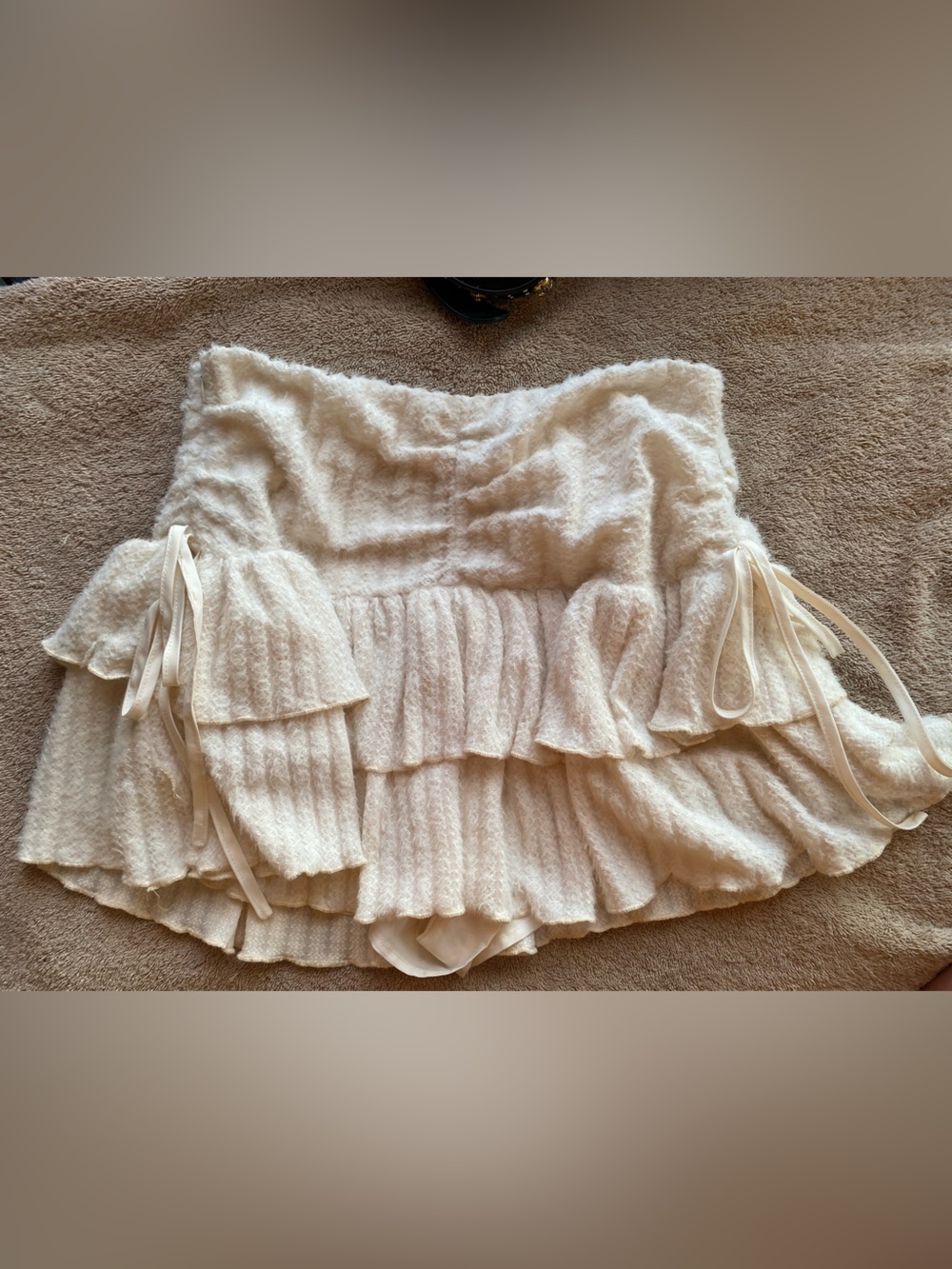 Fairycore / Coquette Aesthetic Textured Ruffle Mini Skirt Shorts small